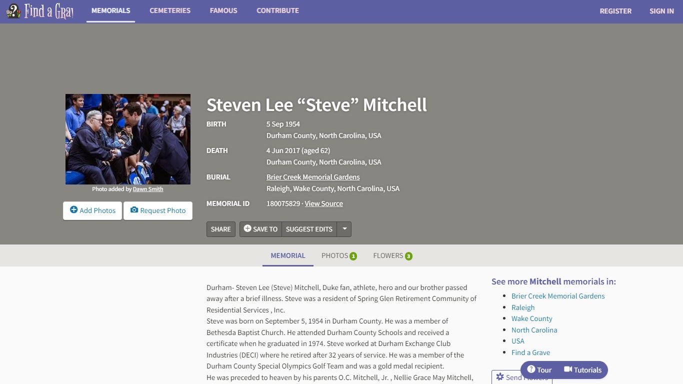 Steven Lee “Steve” Mitchell (1954-2017) - Find a Grave Memorial